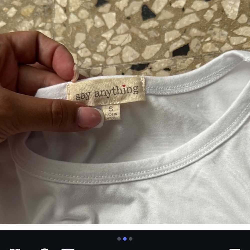 White Tank Top with Pink Text and Ribbons - Picture 2 of 3
